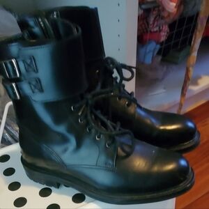 All saints black leather boots. Worn once